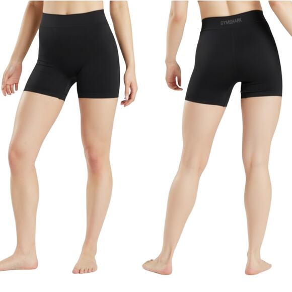 Gymshark Seamless Boxers Black High Rise Women Size Small NWOT - Picture 1 of 7